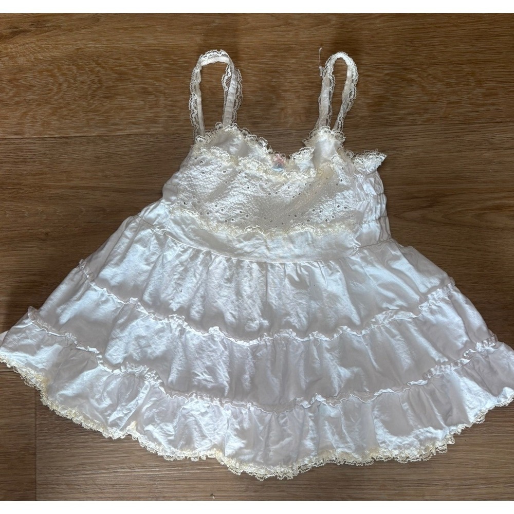 Vintage Girls' Crinoline Petticoat   – Full Skirt with Ribbon & Lace Trim 2